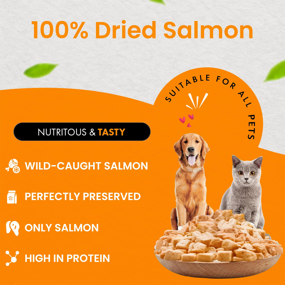 Chef Kitty cat and dog treats in blue bowl; meal toppers for variety.