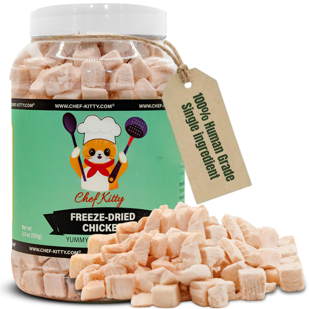 Chef Kitty freeze dried chicken cat treats bag for daily rewards