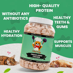 Chef Kitty grain-free chicken treats plate suited for sensitive tummies