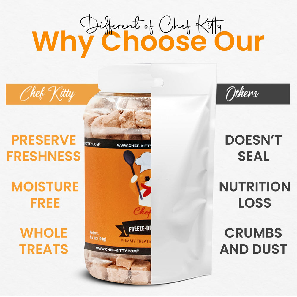 Chef Kitty high-protein salmon bites for active pets.