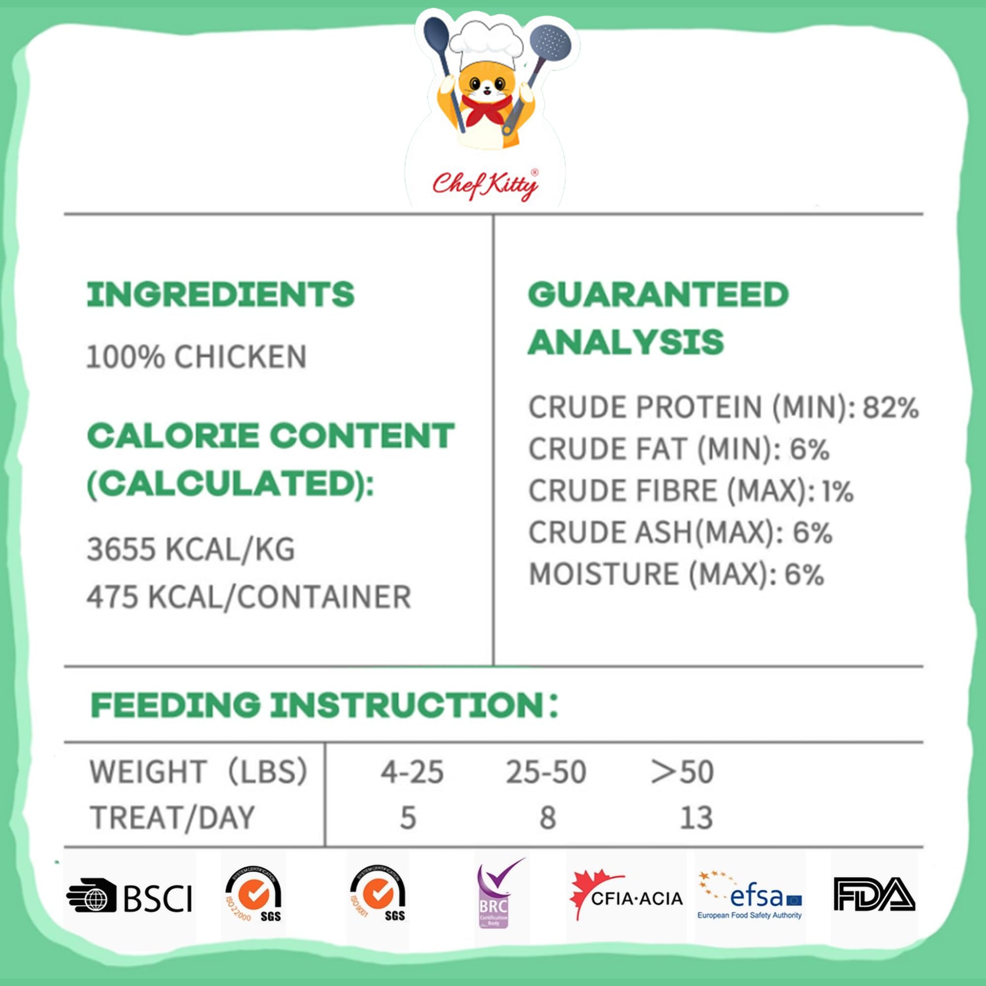 Chef Kitty nutritious freeze-dried chicken for high-protein snacking