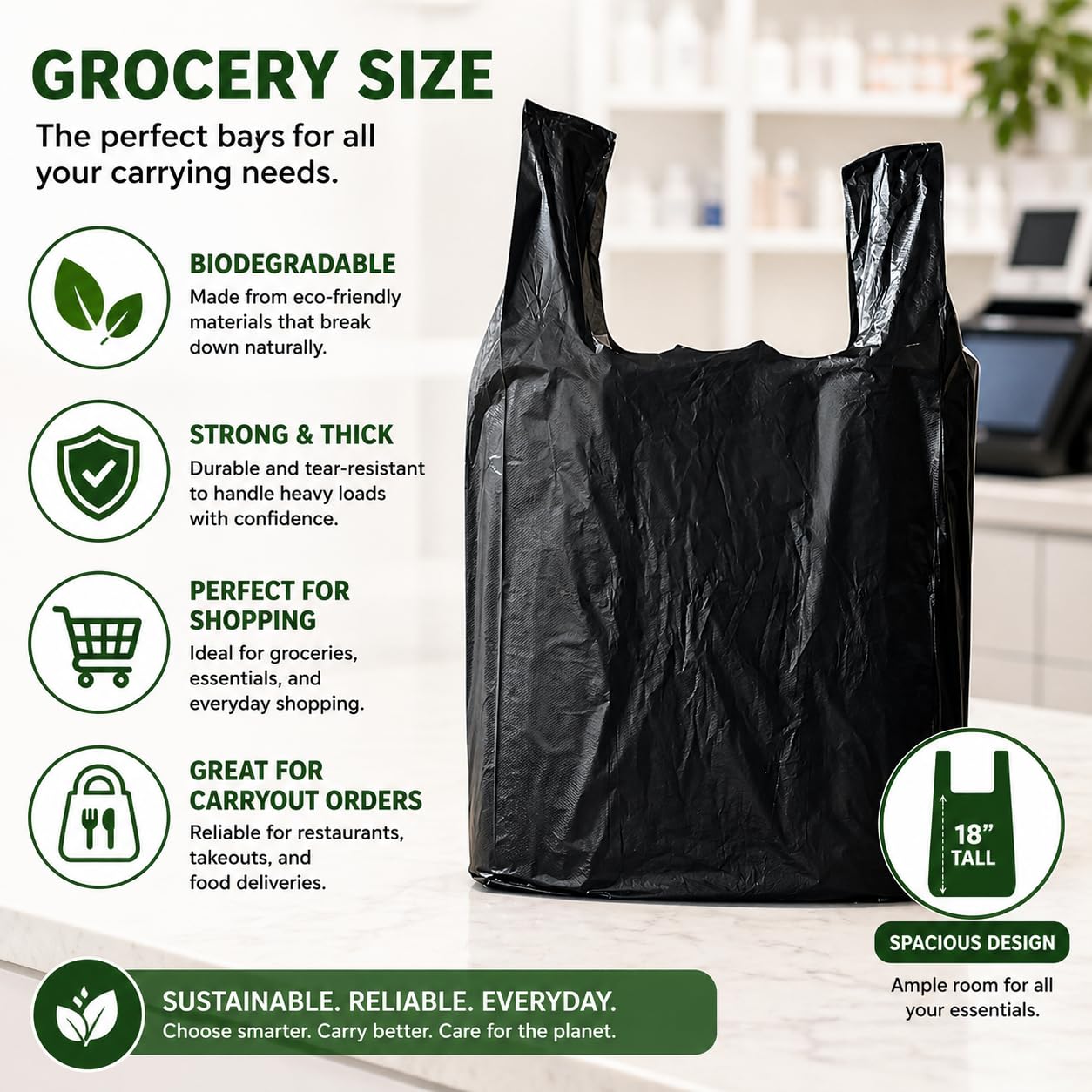 CHEFNENO can liner 22x11 with 6.5 gusset shown as kitchen trash liner.