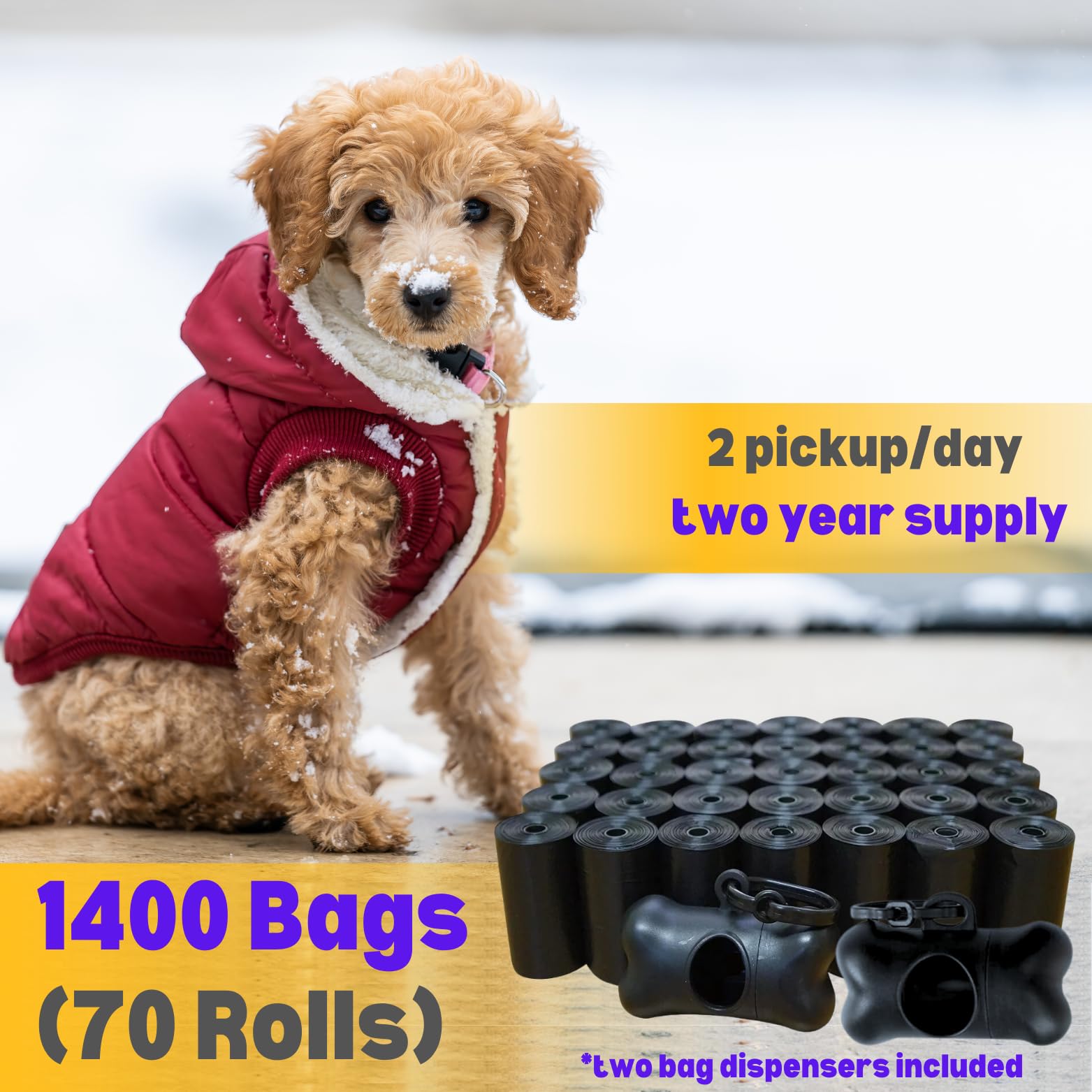CHEFNENO extra-thick poop bags guard against leaks during use.