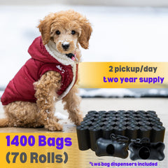 CHEFNENO extra-thick poop bags guard against leaks during use.