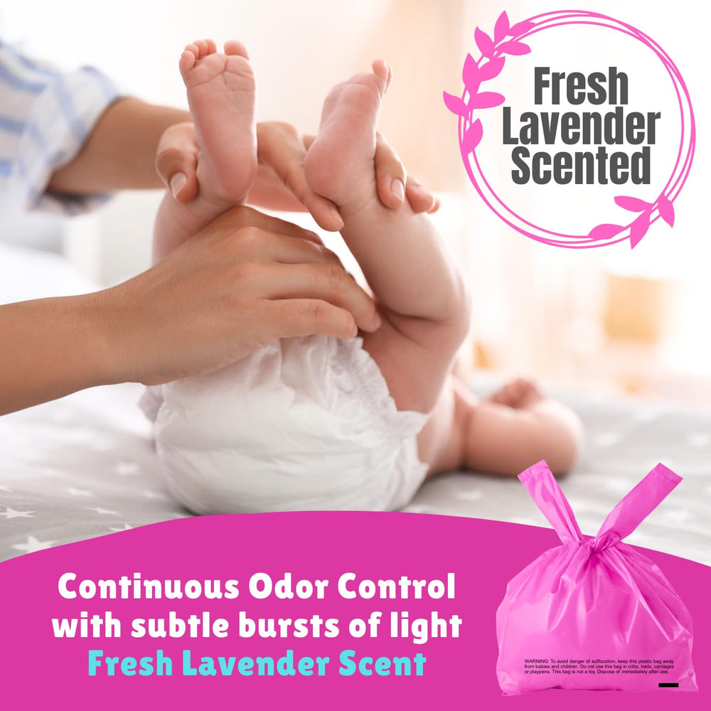CHEFNENO lavender-scented bags reduce odors during diaper disposal