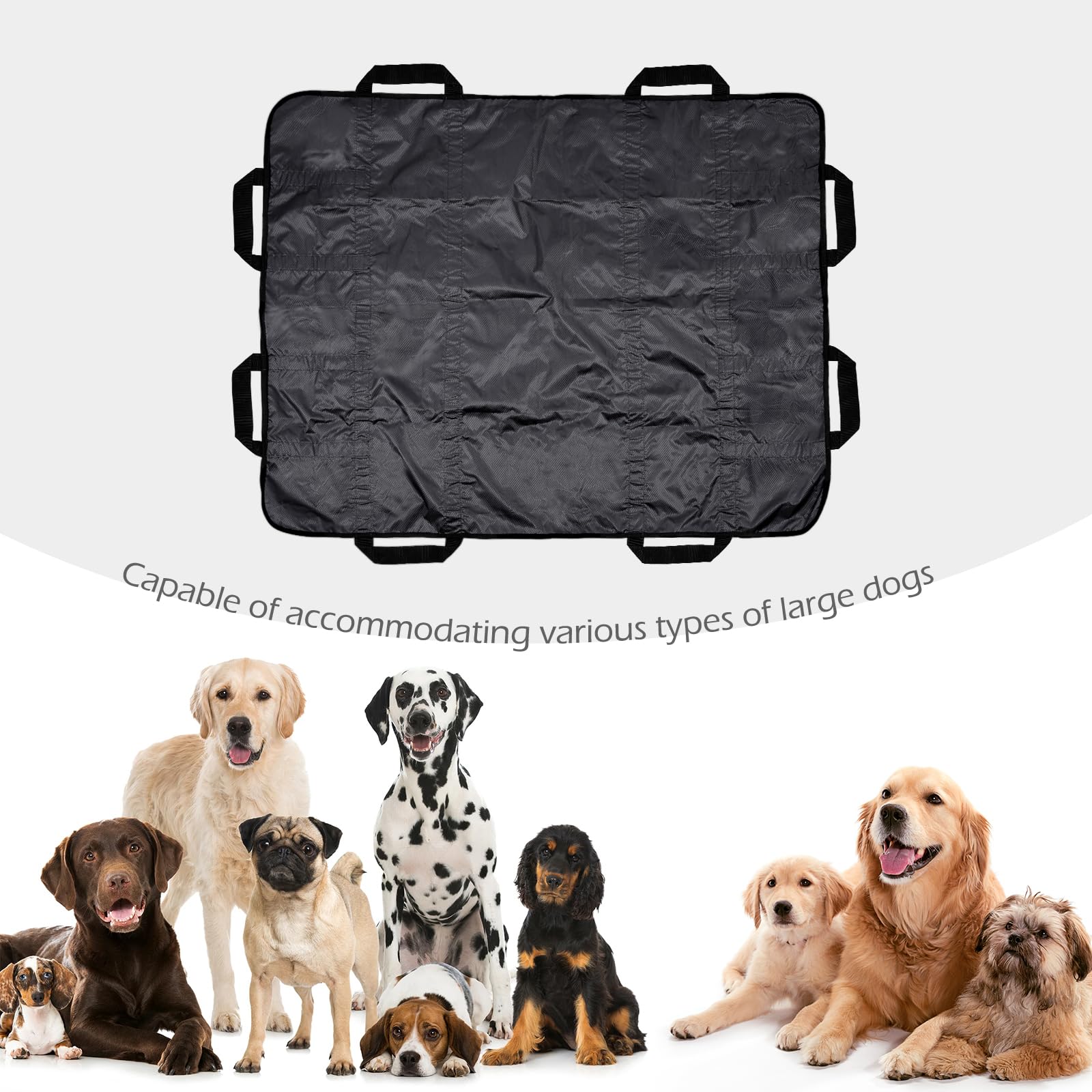 ChengFu dog stretcher features eight handles for balanced, safer lifting.