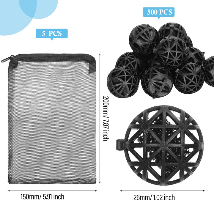 CHENGU bio balls inside a filter demonstrate improved surface area for beneficial bacteria.