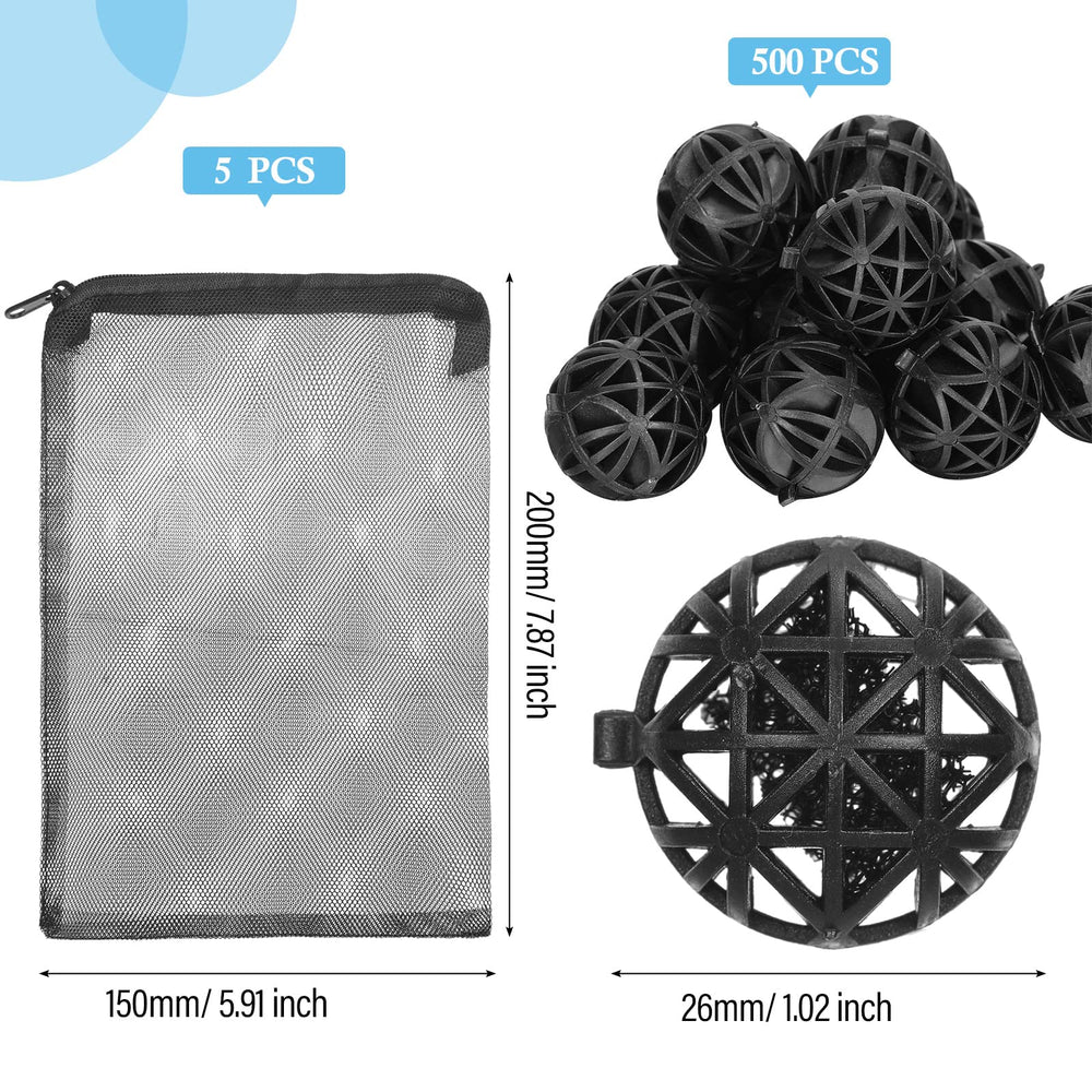CHENGU bio balls inside a filter demonstrate improved surface area for beneficial bacteria.