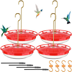 CHENGU 5-port red-cap hummingbird feeder for outdoor multi-bird feeding.