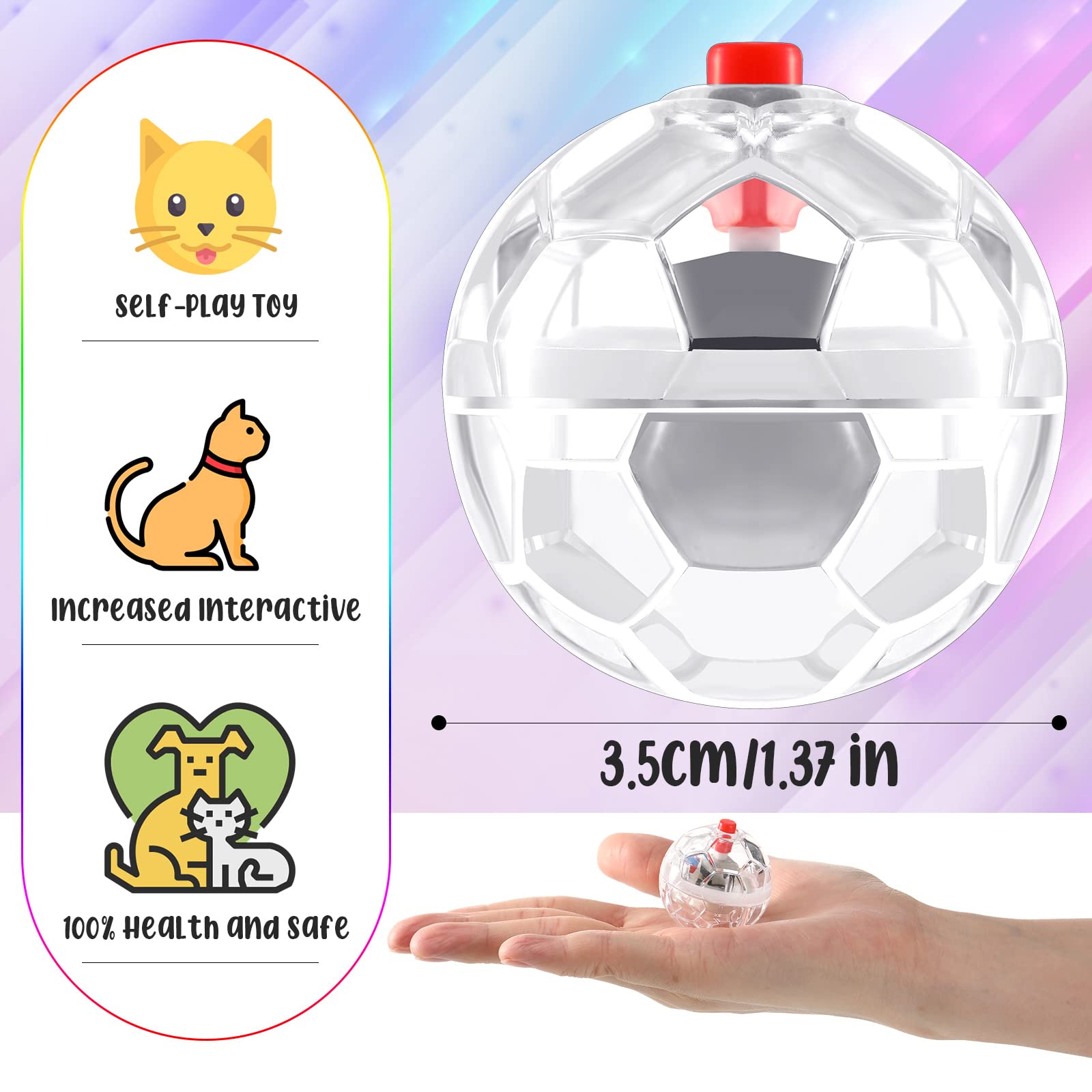 CHENGU motion-activated LED cat ball attracts pets and promotes active play