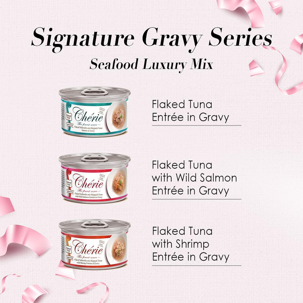 CHÉRIE Signature Gravy tuna-entree with salmon can; luxurious protein blend