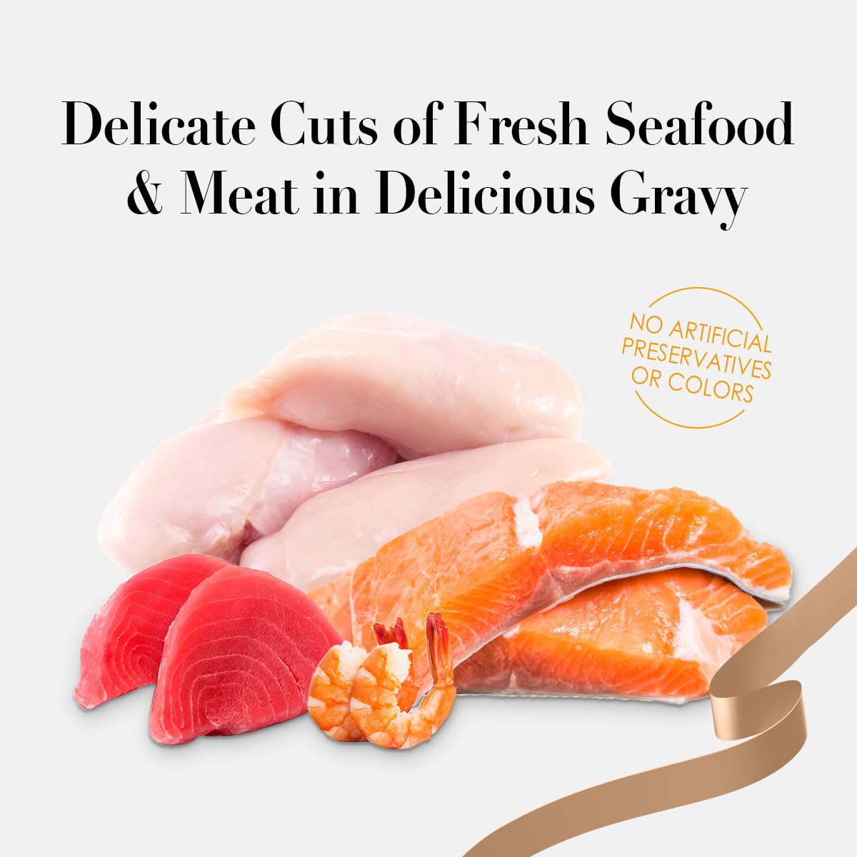 CHÉRIE tuna-shrimp-entree in gravy can; ocean-forward nutrition
