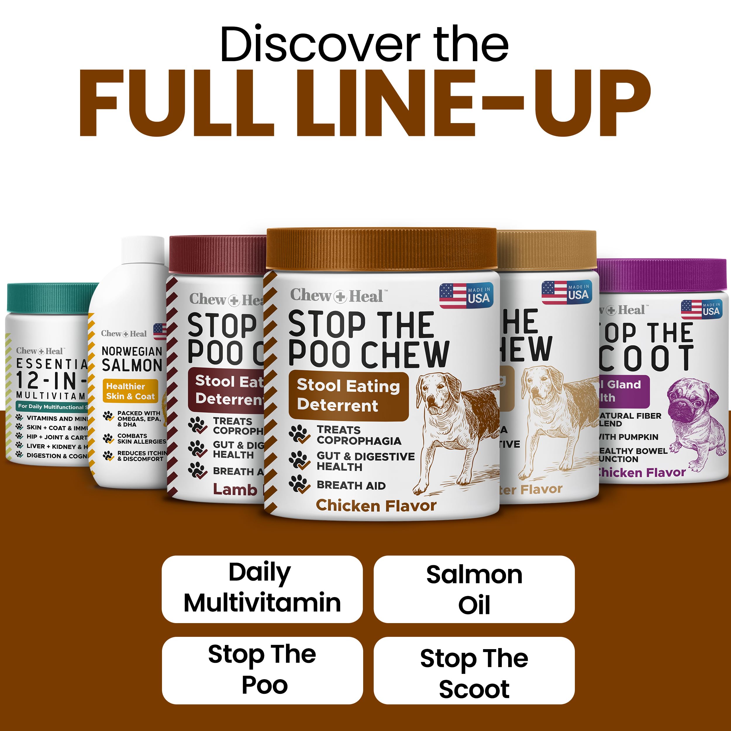 Chew Heal Labs No Poo bowl with chews for daily use.