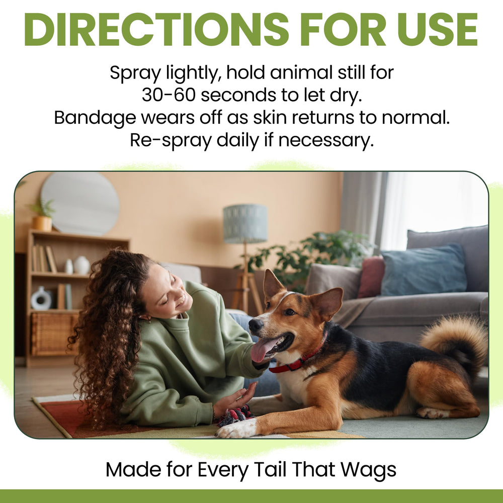 Chew + Heal Labs easy spray application on paw or other areas for quick protection.