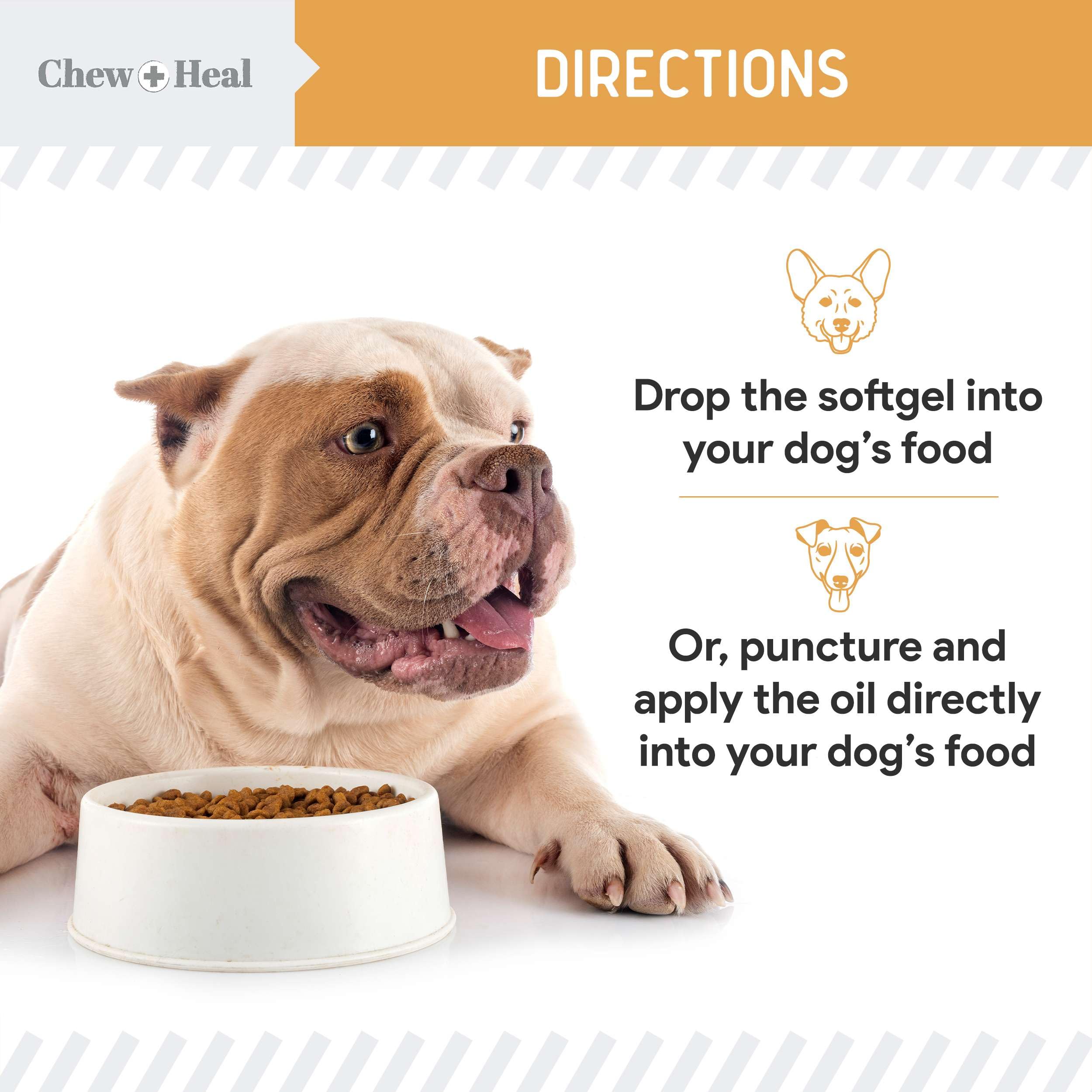 Chew + Heal Labs EPA and DHA blend for canine wellness.