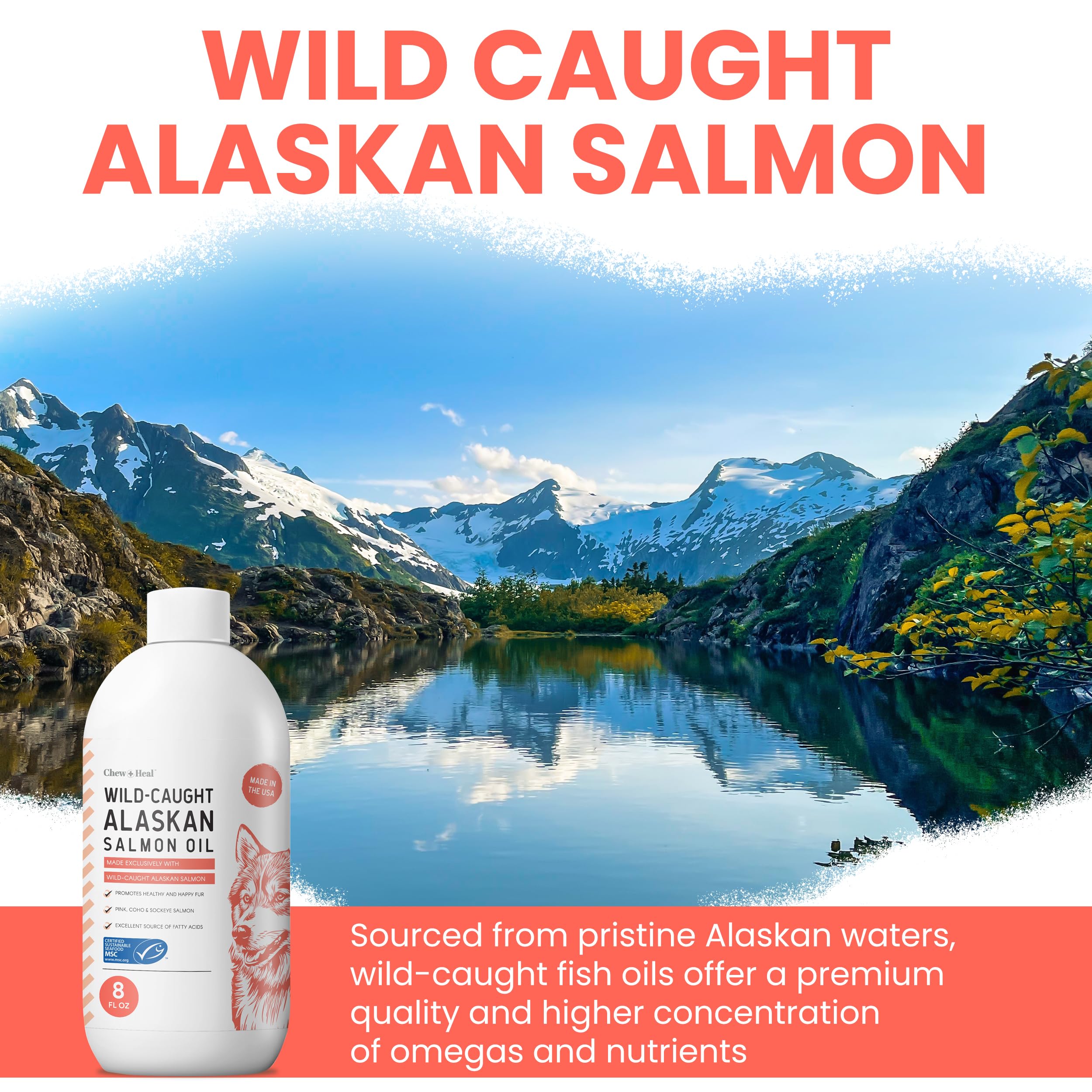 EPA and DHA rich salmon oil for pets with potential anti-inflammatory benefits.