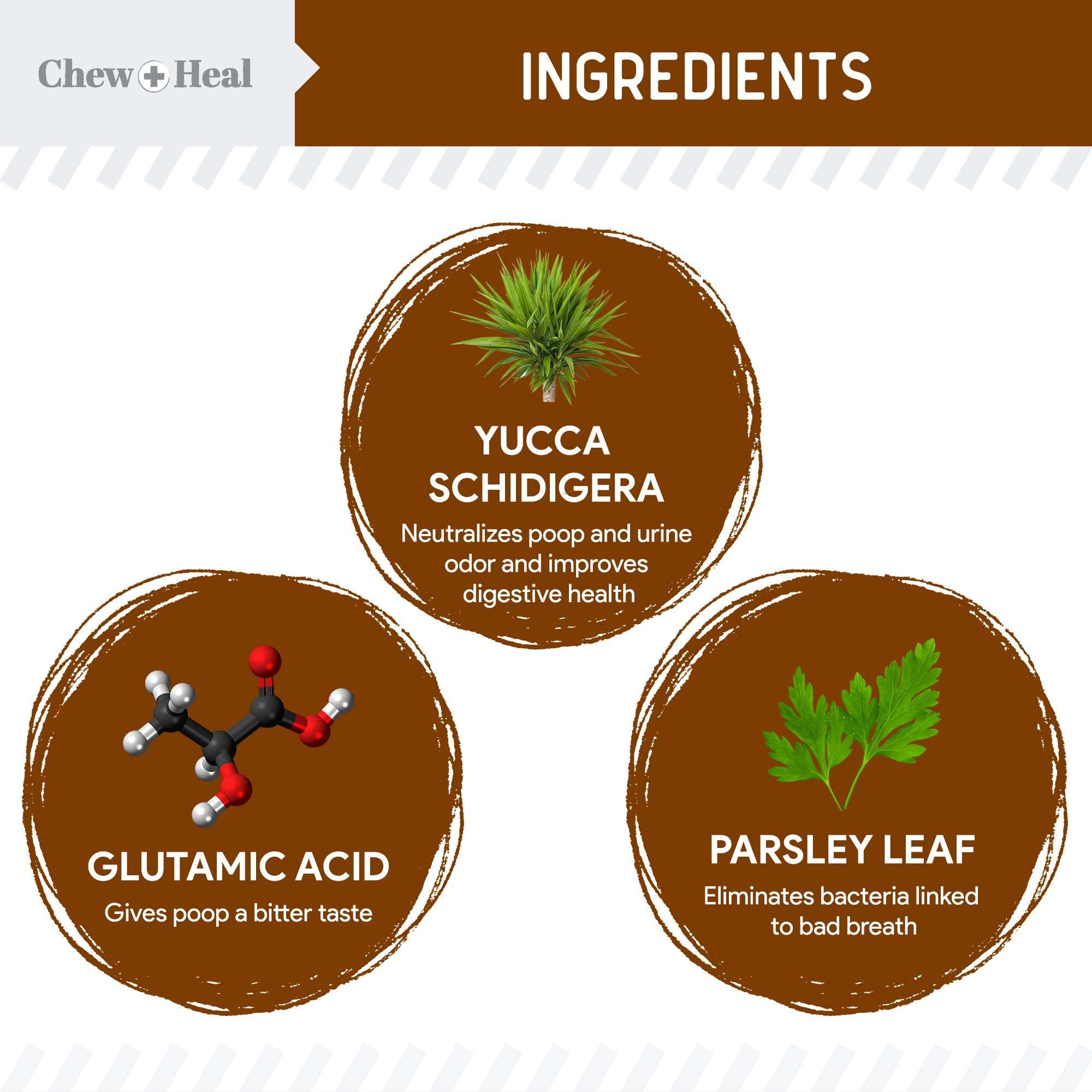 Chew Heal Labs No Poo Chews puppy bites, chicken flavor deters stool eating.