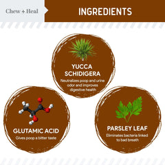 Chew Heal Labs No Poo Chews puppy bites, chicken flavor deters stool eating.
