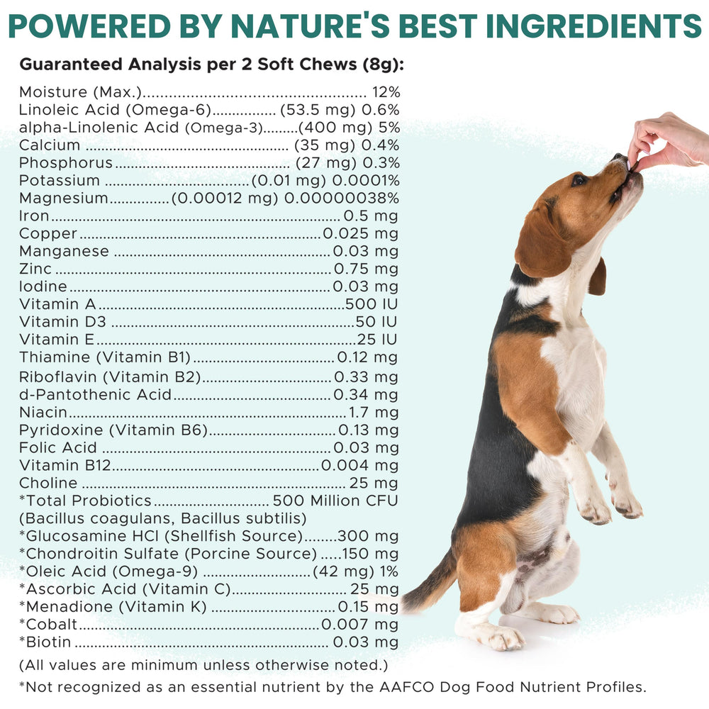 Chew + Heal Labs omega-3-6-9 blend for healthy skin and coat