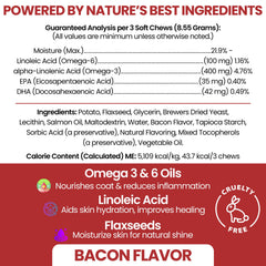 Omega for Dogs coat and skin support with a savory chew texture