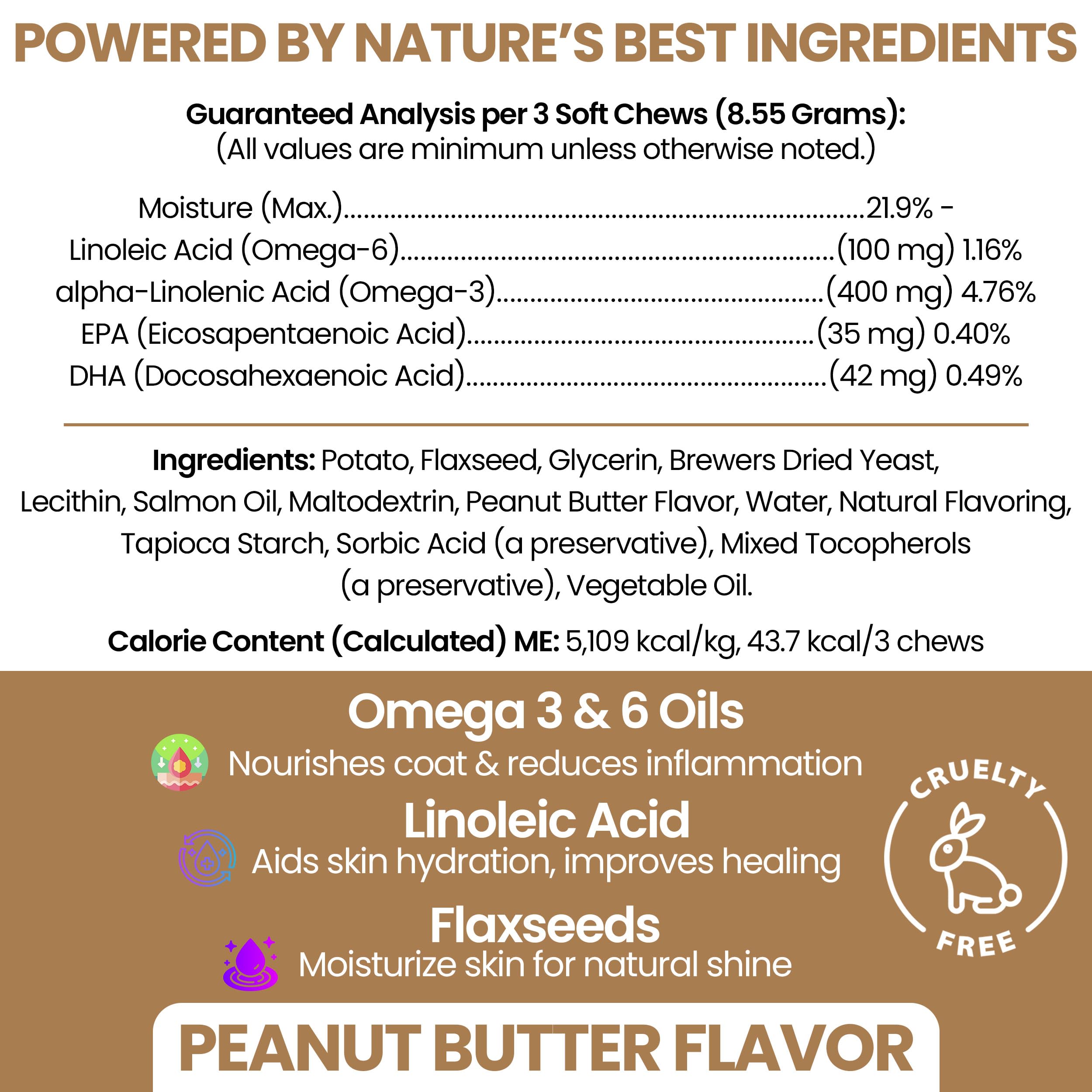 Close-up of Chew + Heal Labs Omega3 soft chews for daily flavor.