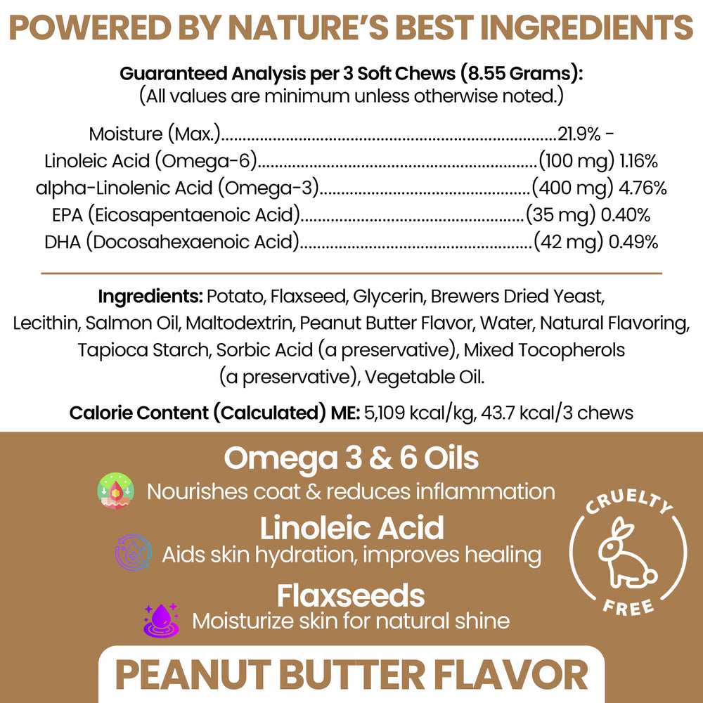 Close-up of Chew + Heal Labs Omega3 soft chews for daily flavor.