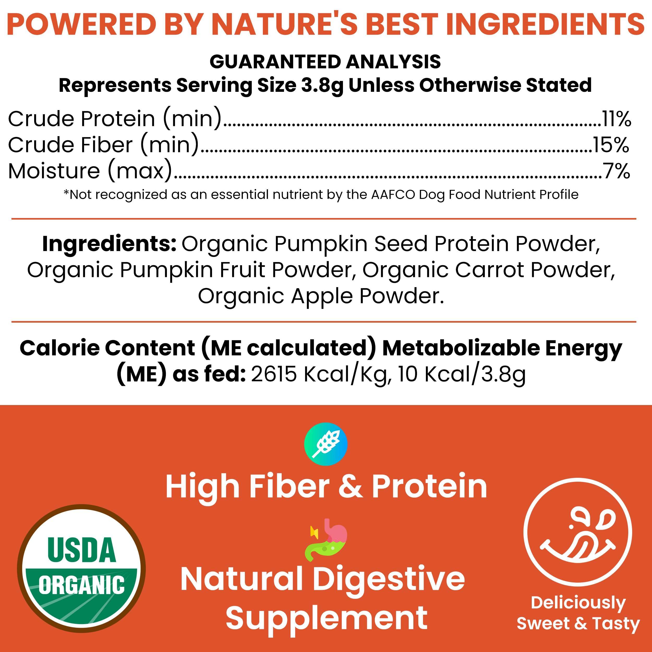 Chew + Heal Labs pumpkin powder scoop included for precise dosing