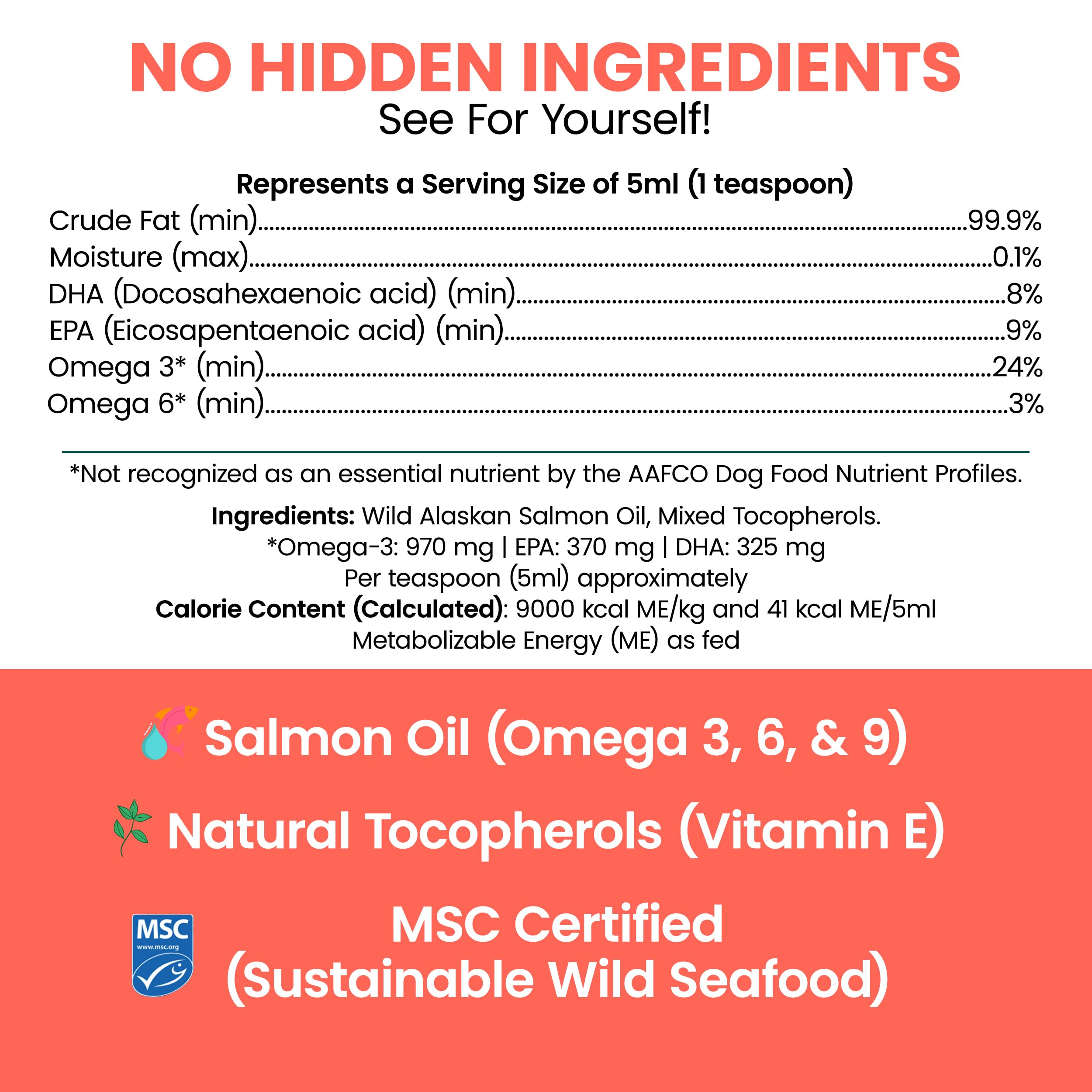 Pure single-ingredient salmon oil by Chew + Heal Labs.