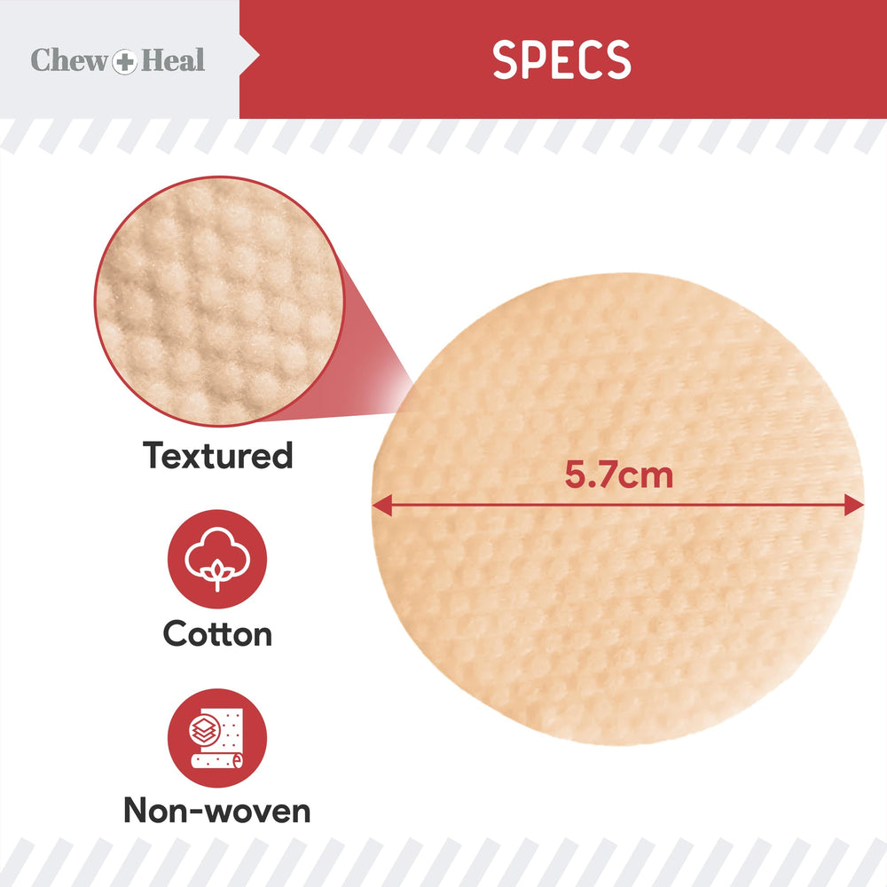 Chew + Heal Labs USA-made logo closeup reinforcing domestic production.