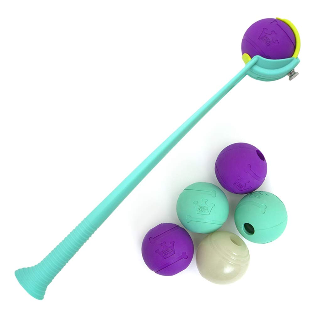 Chew King ball launcher throwing a 2.5-inch ball for easy fetch sessions