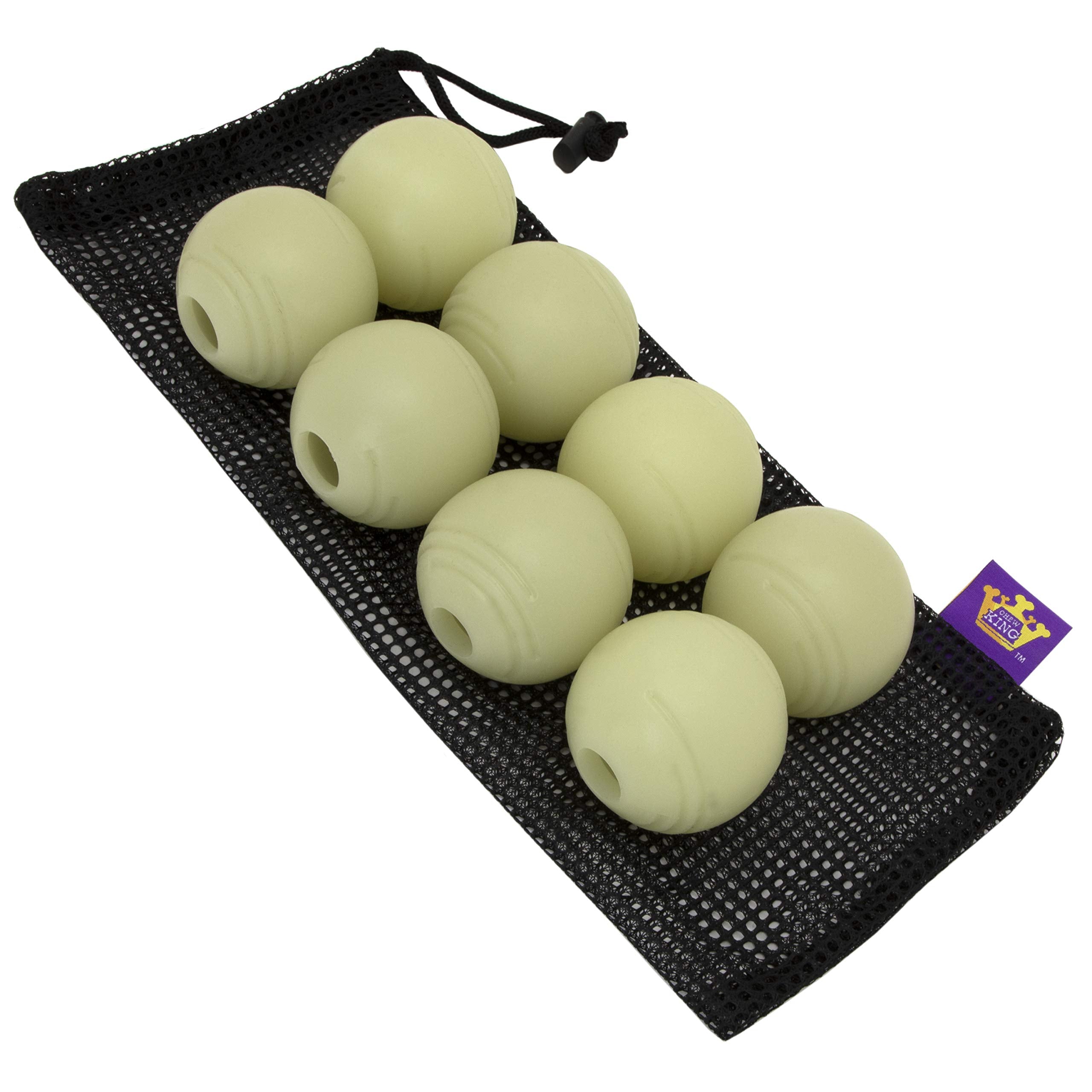Chew King glow-in-the-dark fetch ball 8-pack for night play visibility