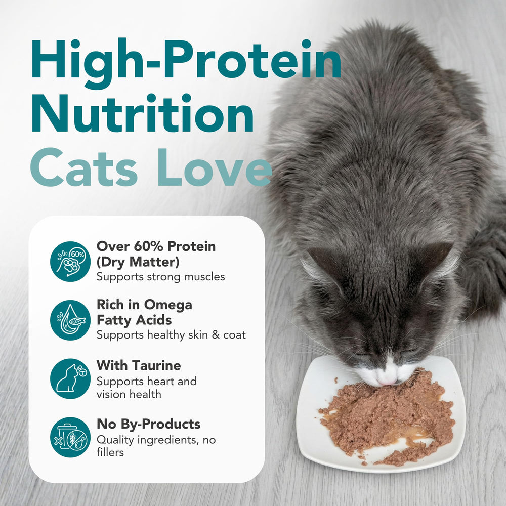 Chewer's Joy tuna & salmon pâté serving shows protein-forward option