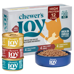 Chewer's Joy wet cat food variety pack pâté texture for easy meals