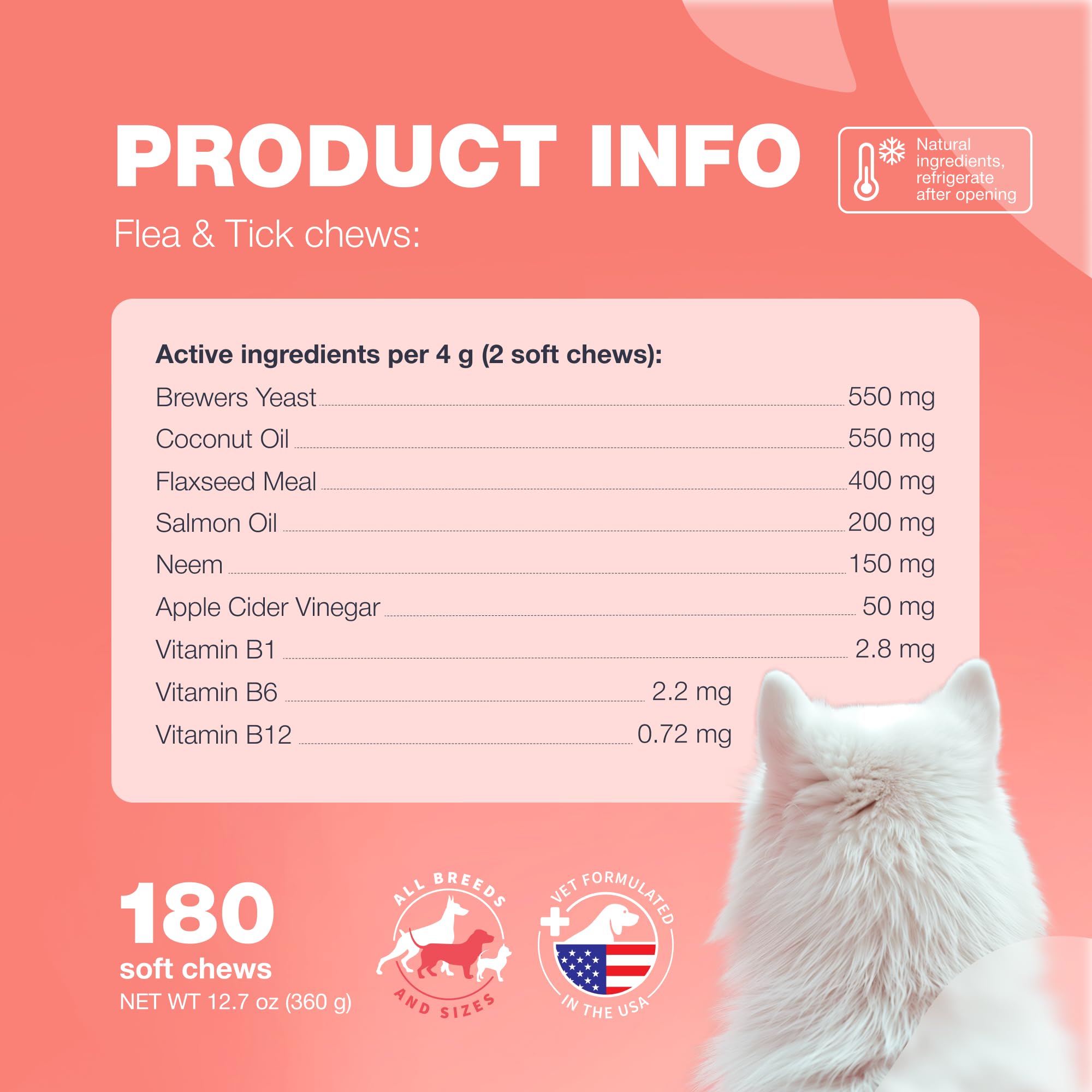 Packaging and label for CHEWIA dog chews providing clear usage guidance.