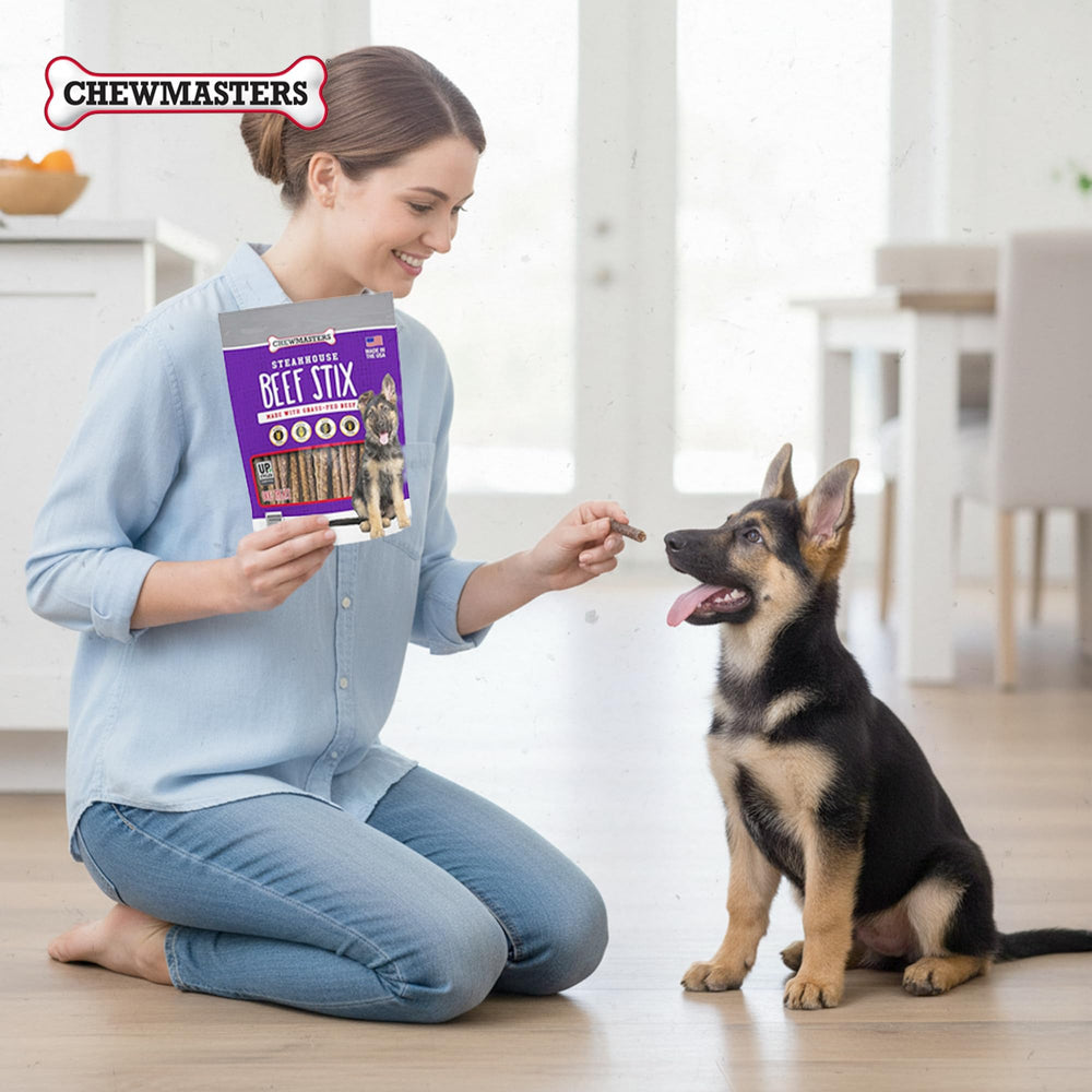 Chewmasters Beef Stix for large dogs easy to portion and serve