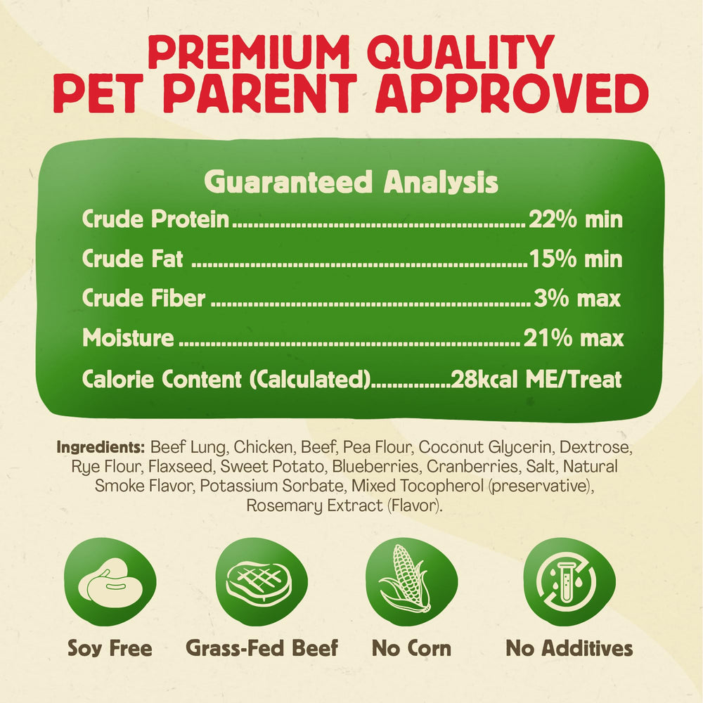 Chewmasters Beef Stix grain free formula supports gentle digestion