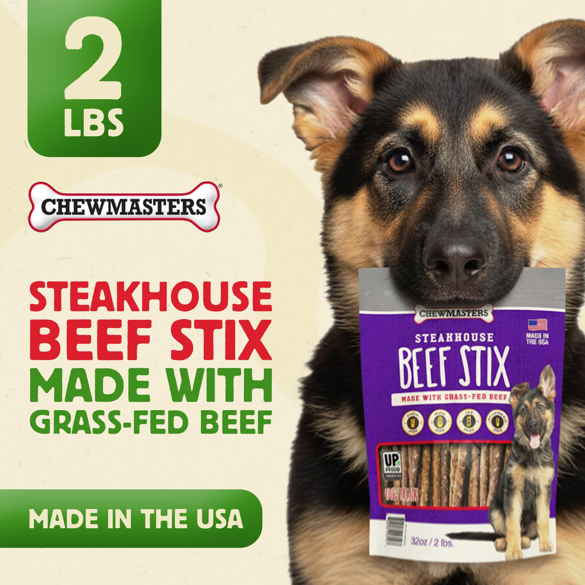 Chewmasters Beef Stix real meat snack with rich beef aroma