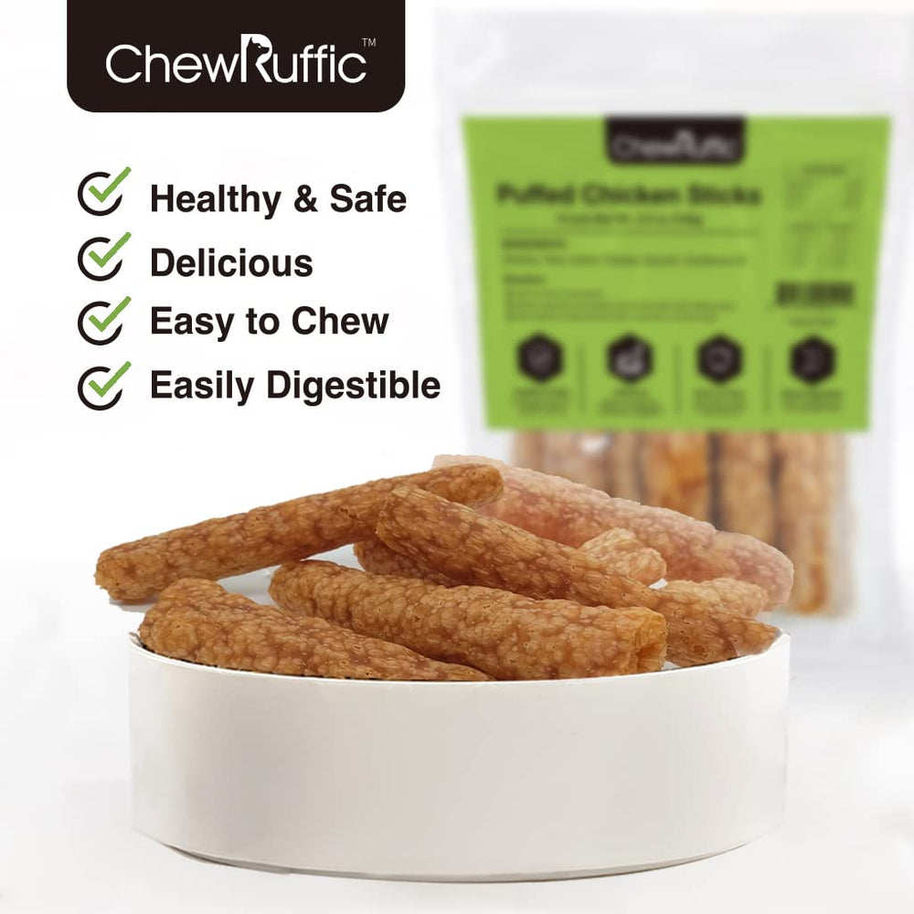 ChewRuffic chicken dog chew sticks pack daily use supports healthy chewing routine.
