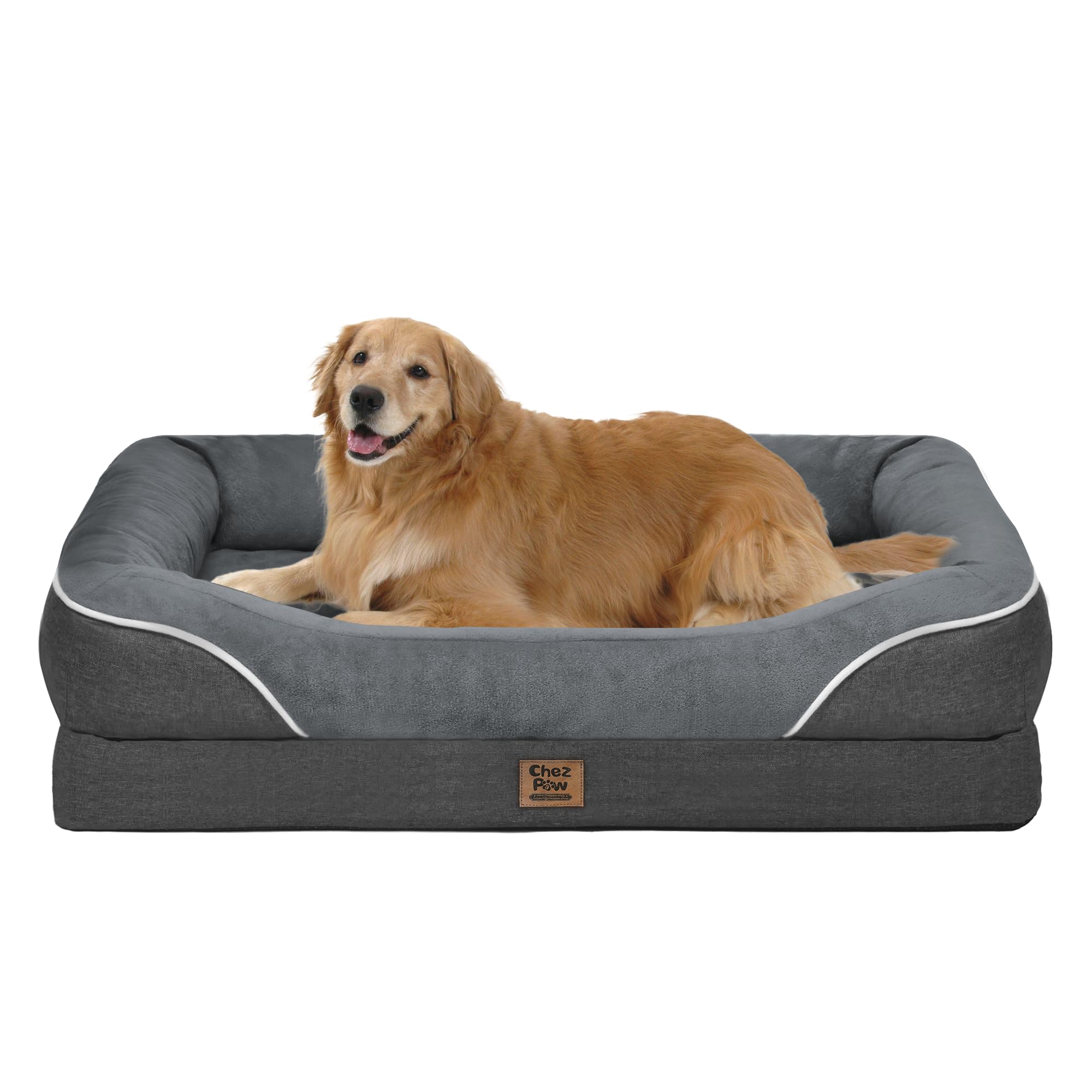 Chez Paw washable orthopedic large dog bed 360° support for secure lounging