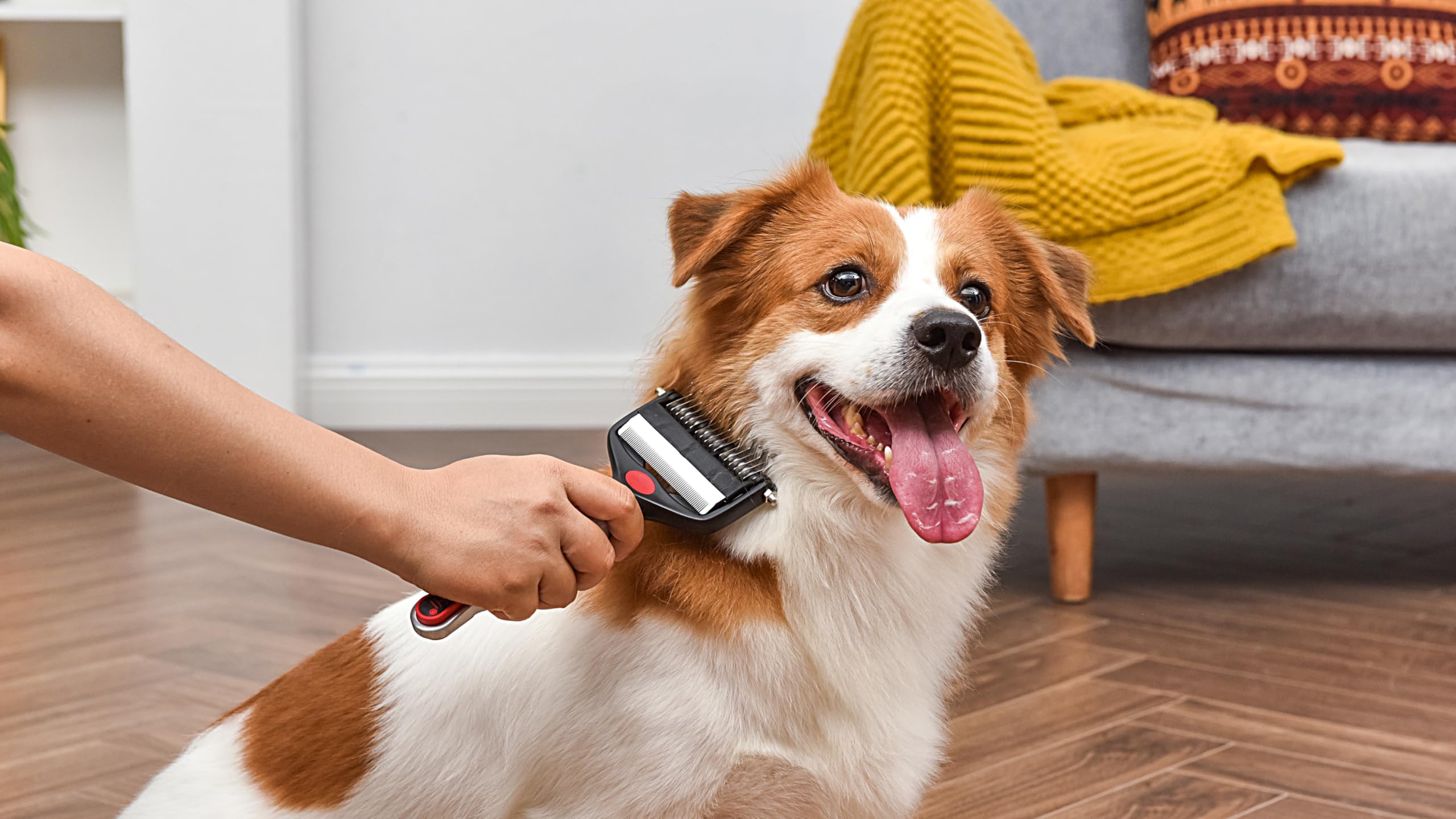 CHI for Dogs 2-in-1 dematting rake used on long-coat dogs for deep detangling