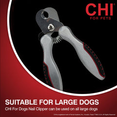 CHI for Dogs nail clipper in use on a paw demonstrates controlled trimming