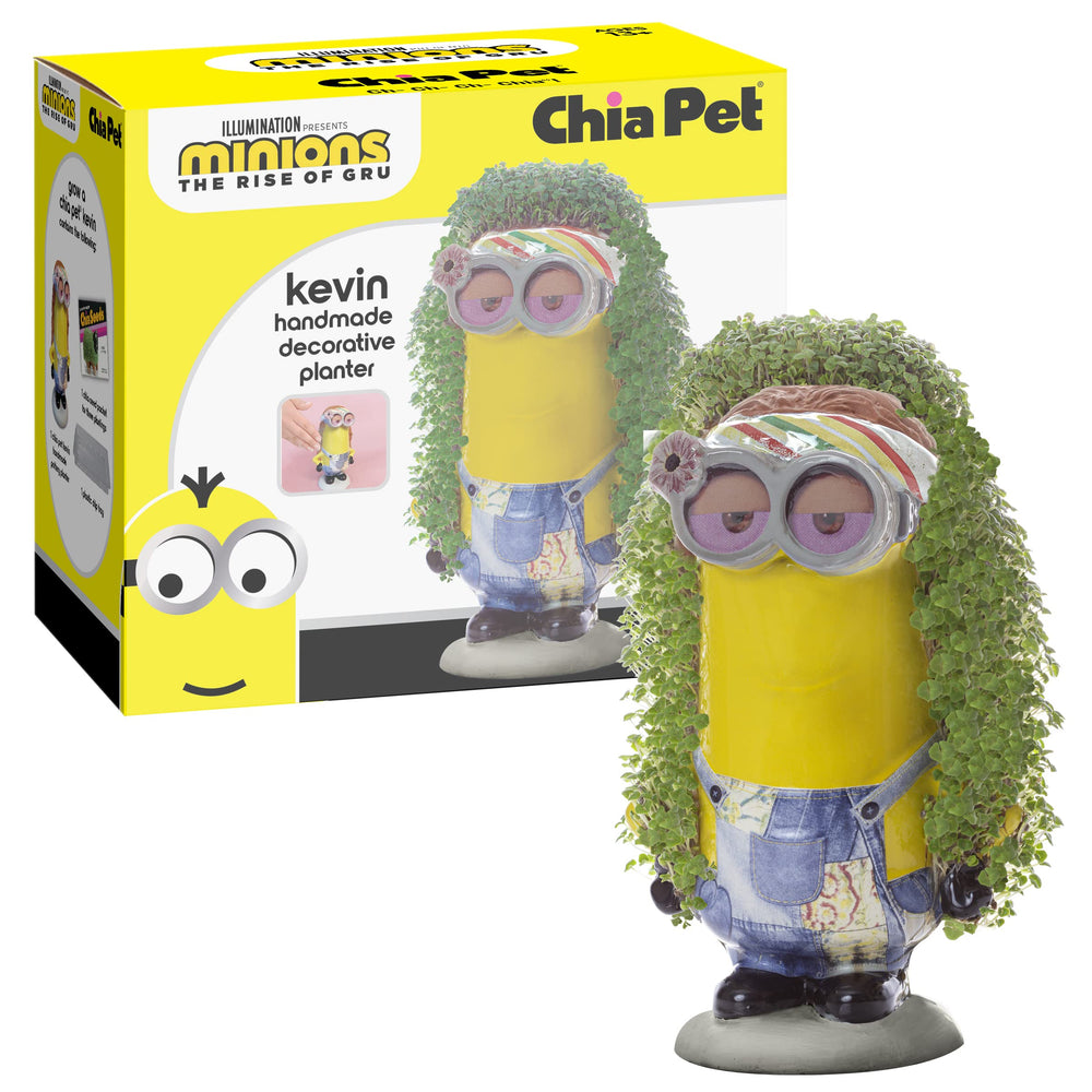 Chia Pet Kevin Minions seed pack with complete growing kit for easy planting