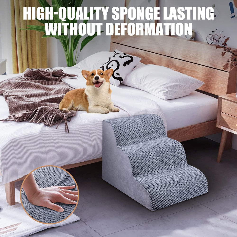 Chic Threads dog stairs concealed zip protects fabric from wear and chewing.