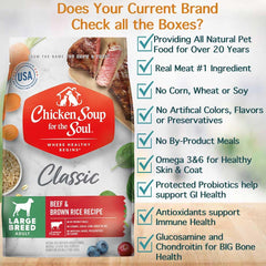 Chicken Soup for the Soul with real beef first ingredient supports lean muscle.