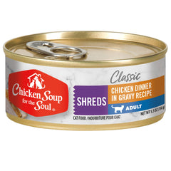Chicken Soup for the Soul wet cat food can shows real chicken as first ingredient.