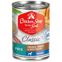 Chicken Soup for the Soul wet dog food with real ingredients for daily meals.