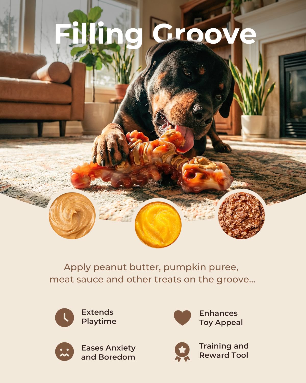 ChienBox bacon-flavored nylon chew bone ready for intense chewing