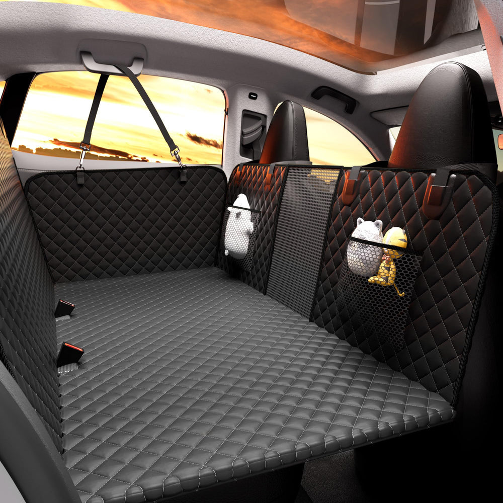 Chilino back seat extender showing extended-space design for bigger dogs