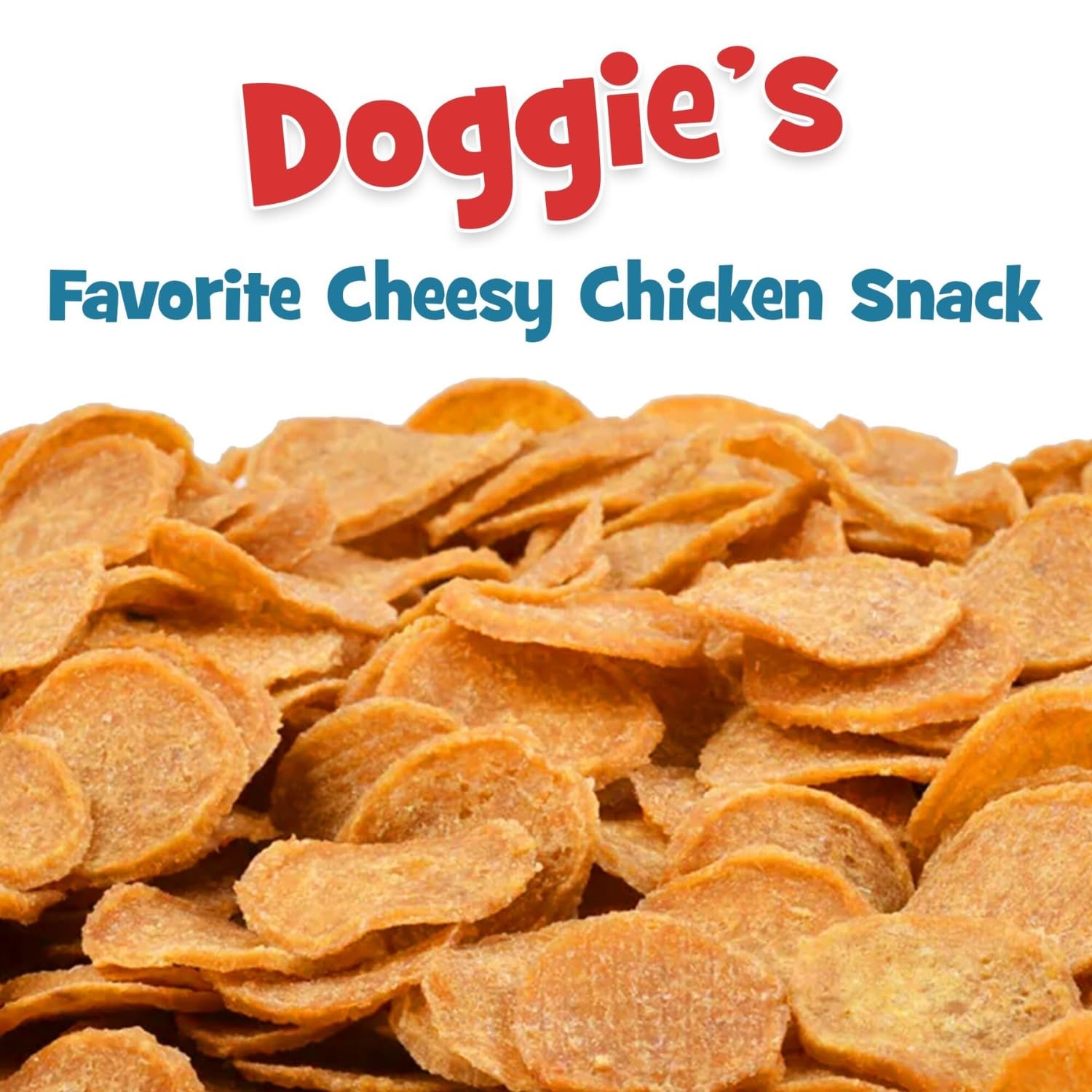 Chip's Naturals Cheesy Flavored Doggie Chicken Chips feeding time with a tasty reward.