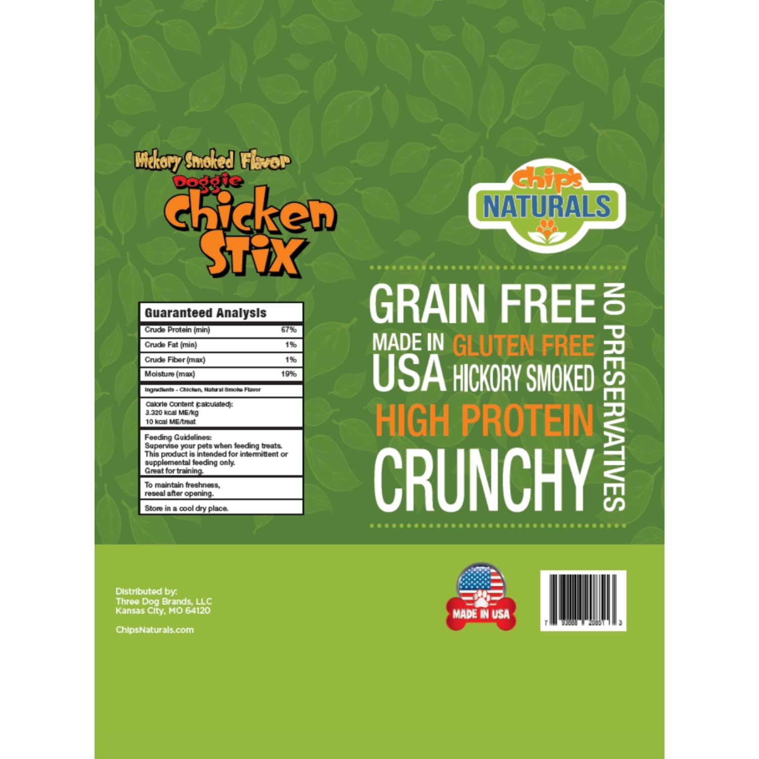 Chip's Naturals Doggie Chicken Stix crunch for easy portioning and treats